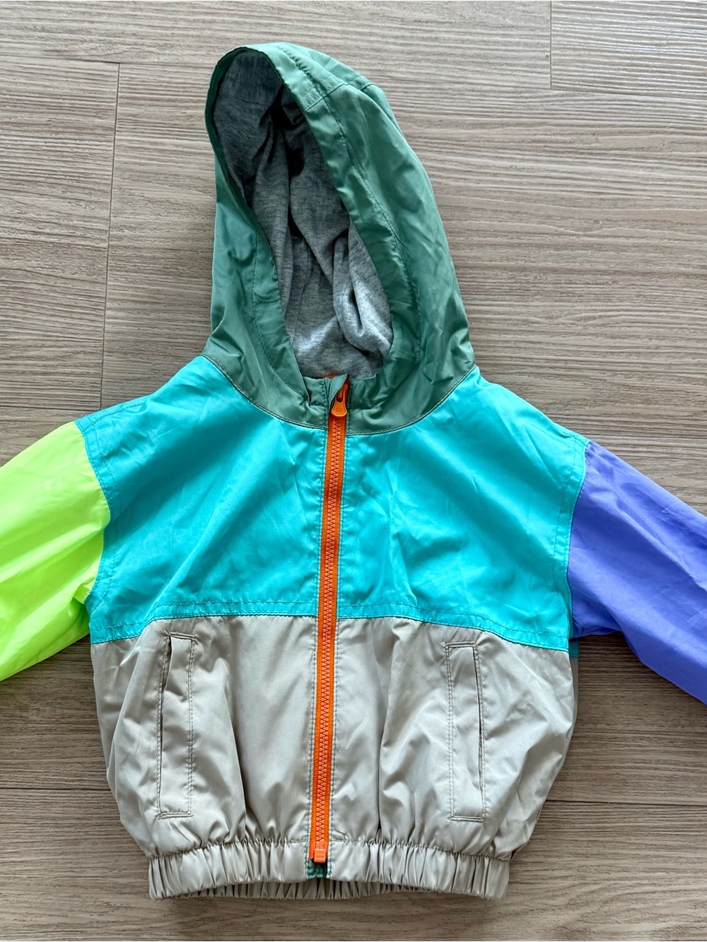 GAP Kids Colorblock jacket - Turquoise, Lime 6-12 months
